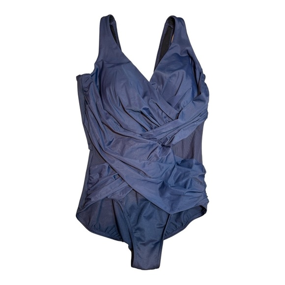 Miraclesuit® Illusionist Crossover One-Piece Swimsuit in Midnight NWOT - Picture 2 of 8